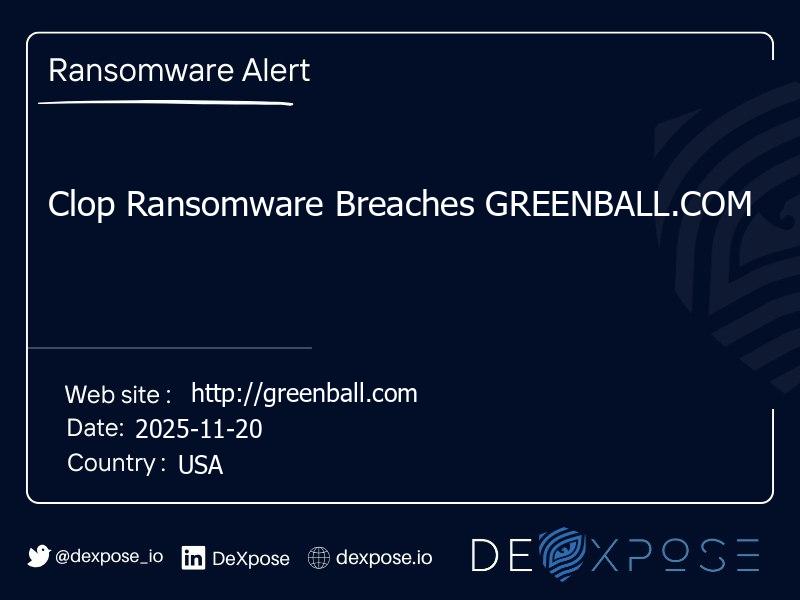 Clop Ransomware Breaches GREENBALL.COM