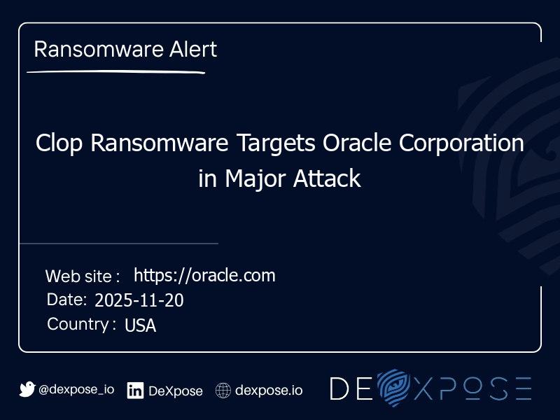 Clop Ransomware Targets Oracle Corporation in Major Attack