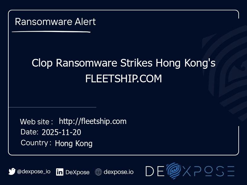 Clop Ransomware Strikes Hong Kong's FLEETSHIP.COM