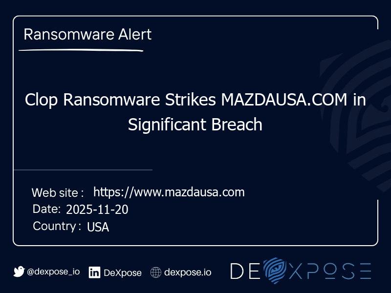 Clop Ransomware Strikes MAZDAUSA.COM in Significant Breach