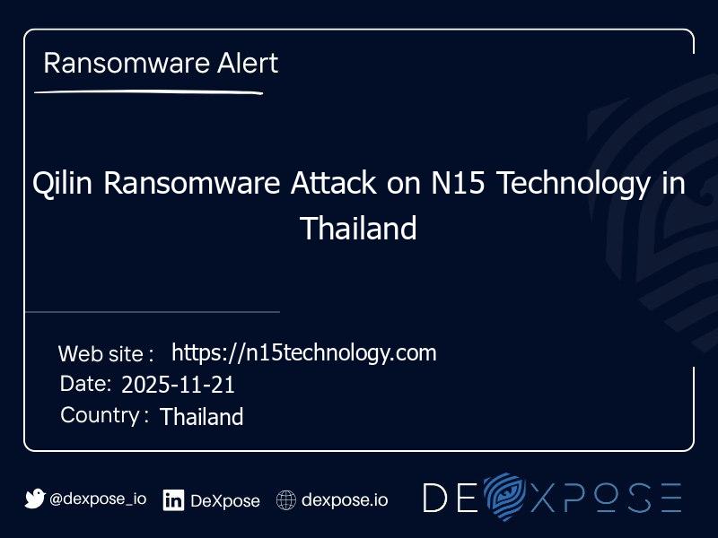 Qilin Ransomware Attack on N15 Technology in Thailand