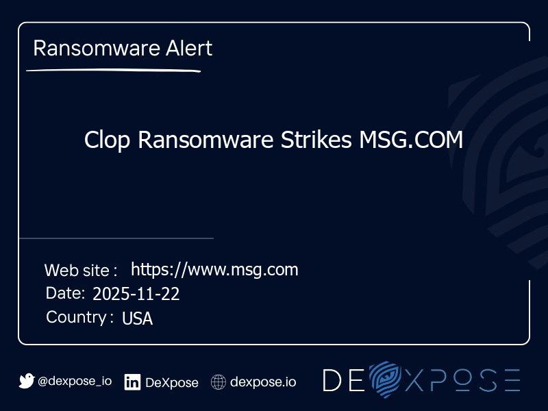 Clop Ransomware Strikes MSG.COM
