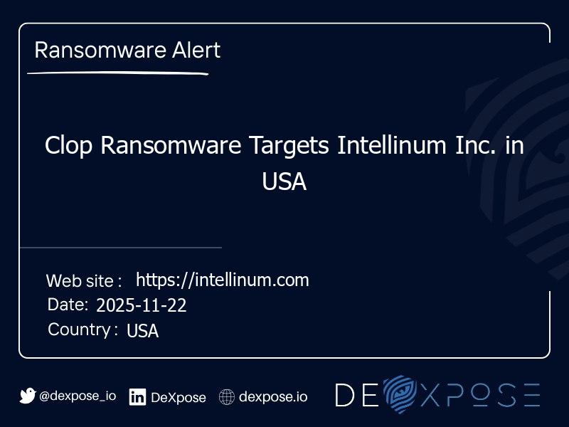 Clop Ransomware Targets Intellinum Inc. in USA