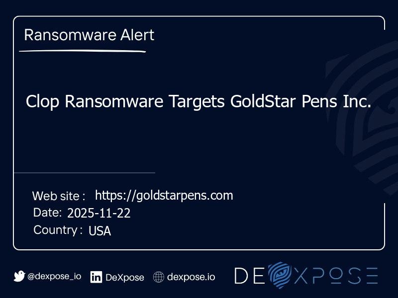 Clop Ransomware Targets GoldStar Pens Inc.