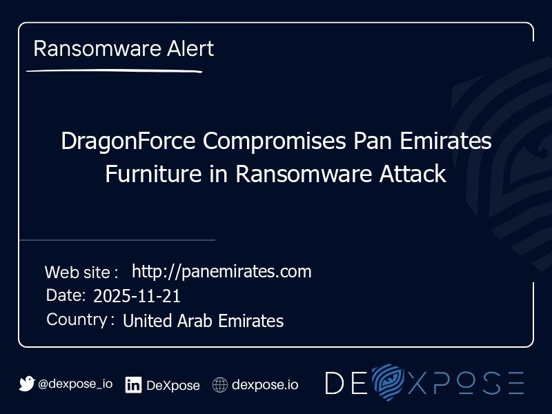 DragonForce Compromises Pan Emirates Furniture in Ransomware Attack