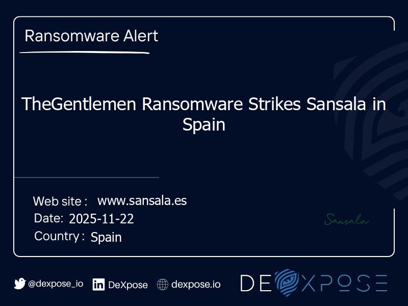 TheGentlemen Ransomware Strikes Sansala in Spain