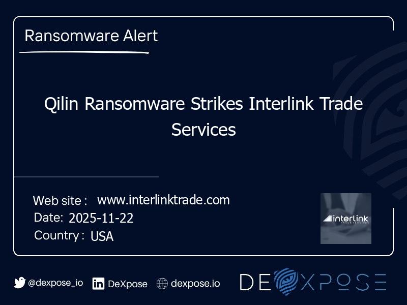 Qilin Ransomware Strikes Interlink Trade Services