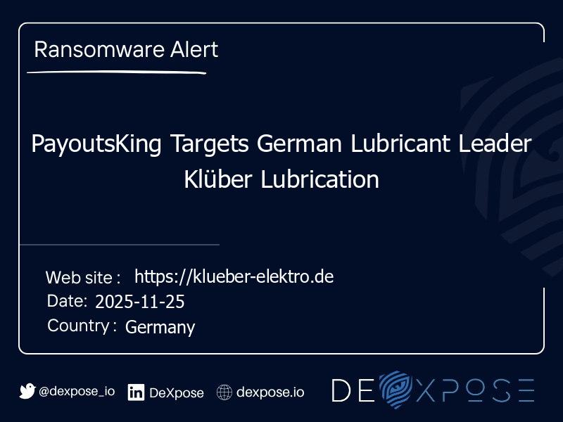 PayoutsKing Targets German Lubricant Leader Klüber Lubrication