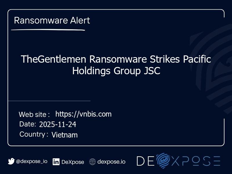 TheGentlemen Ransomware Strikes Pacific Holdings Group JSC