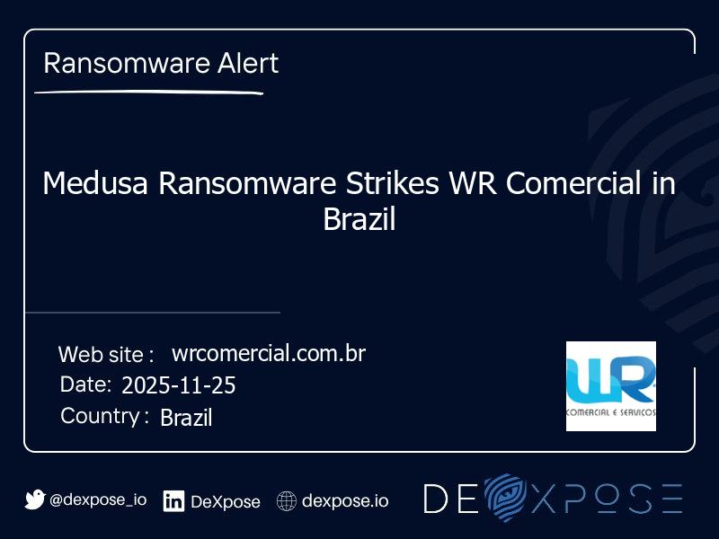 Medusa Ransomware Strikes WR Comercial in Brazil