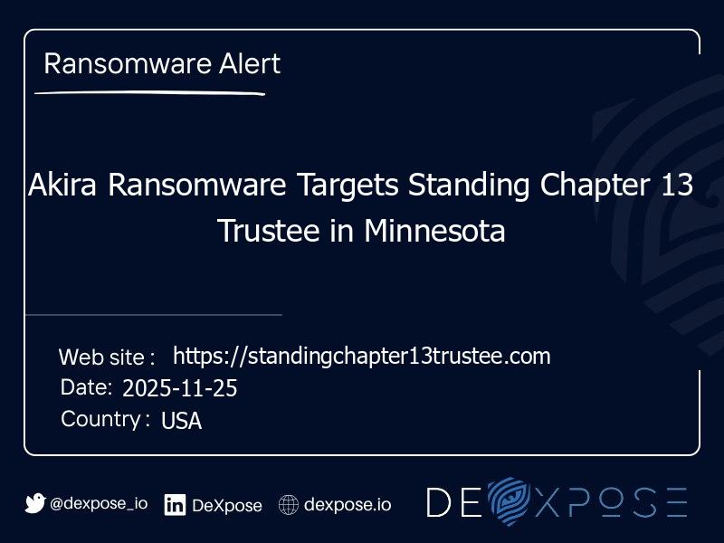 Akira Ransomware Targets Standing Chapter 13 Trustee in Minnesota