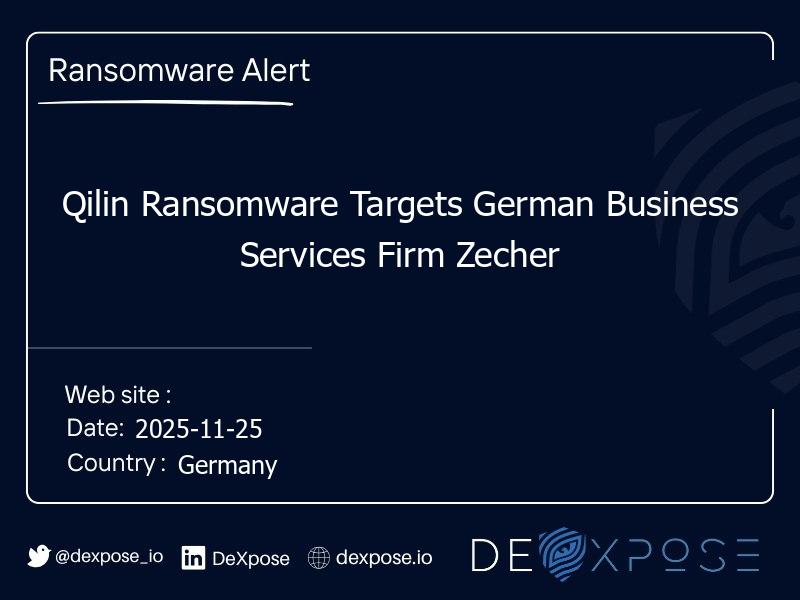 Qilin Ransomware Targets German Business Services Firm Zecher