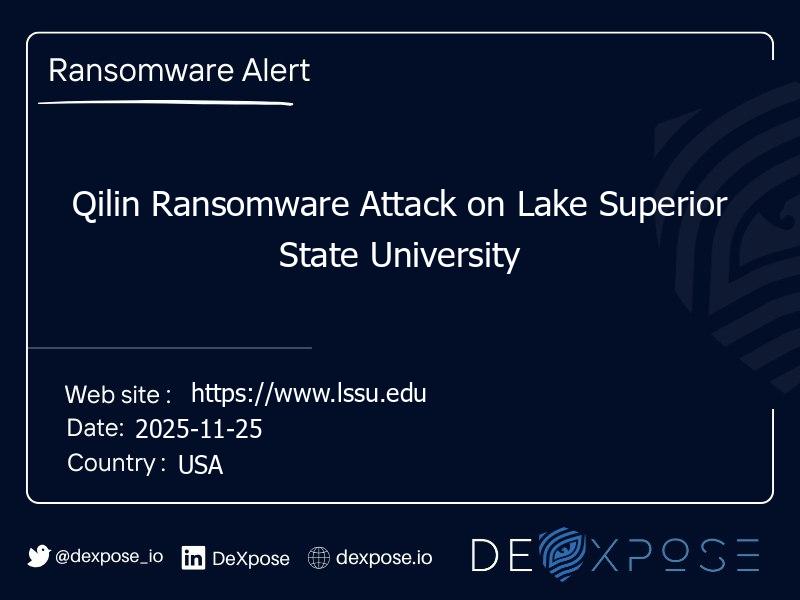 Qilin Ransomware Attack on Lake Superior State University