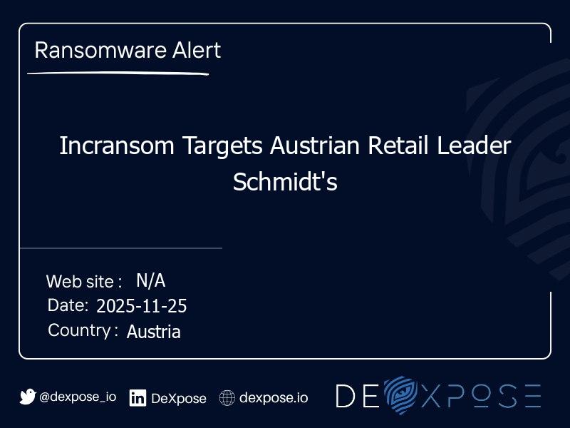 Incransom Targets Austrian Retail Leader Schmidt's