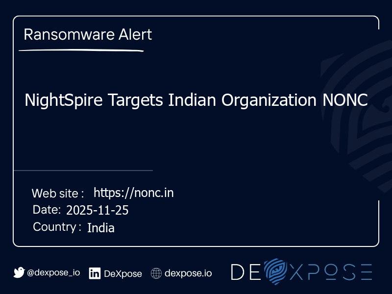 NightSpire Targets Indian Organization NONC