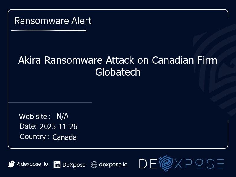 Akira Ransomware Attack on Canadian Firm Globatech