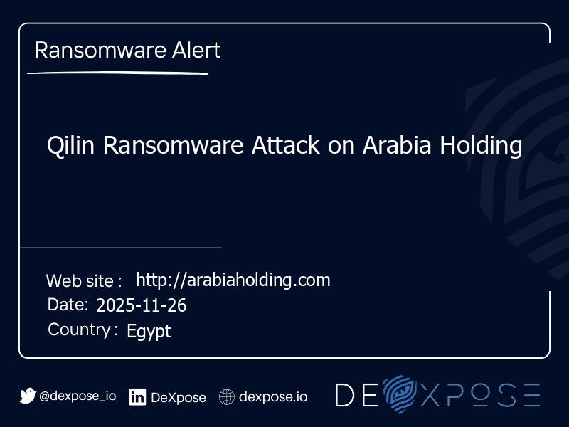 Qilin Ransomware Attack on Arabia Holding