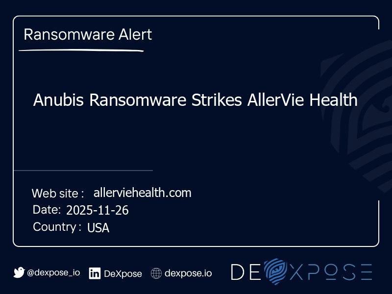 Anubis Ransomware Strikes AllerVie Health