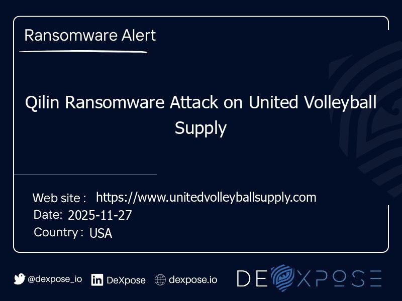 Qilin Ransomware Attack on United Volleyball Supply