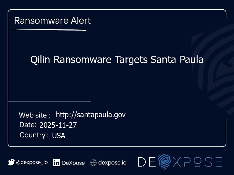 Qilin Ransomware Targets Santa Paula