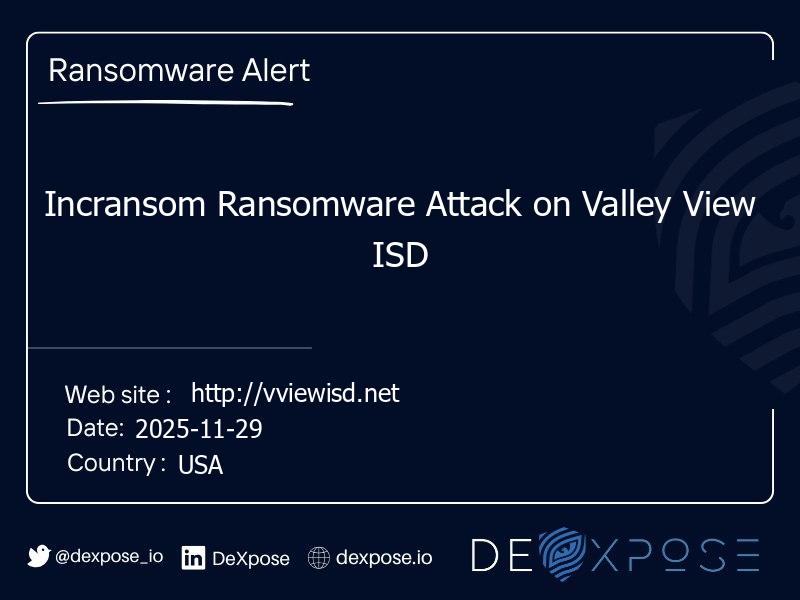 Incransom Ransomware Attack on Valley View ISD