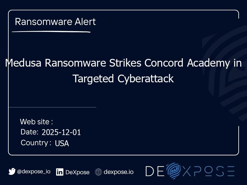 Medusa Ransomware Strikes Concord Academy in Targeted Cyberattack
