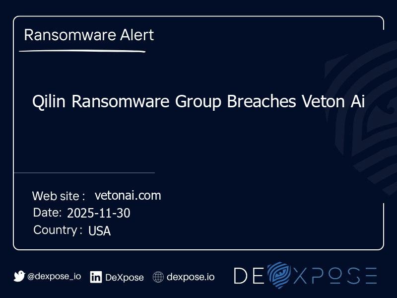 Qilin Ransomware Group Breaches Veton Ai