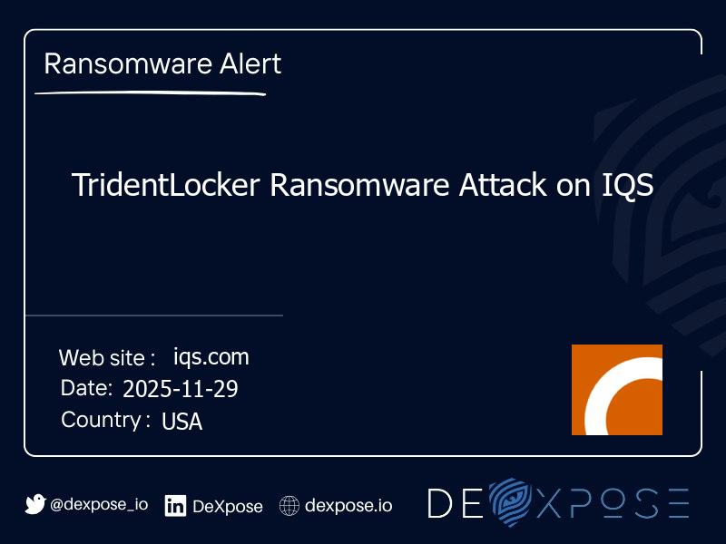 TridentLocker Ransomware Attack on IQS