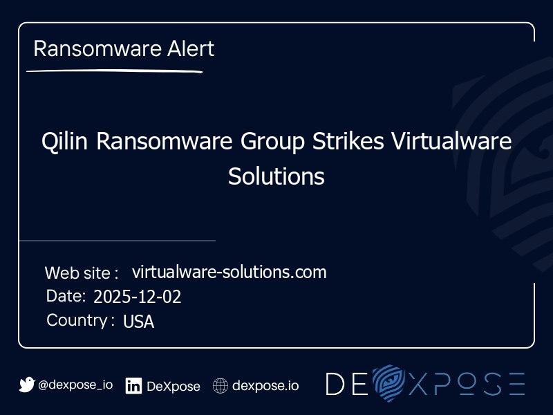Qilin Ransomware Group Strikes Virtualware Solutions