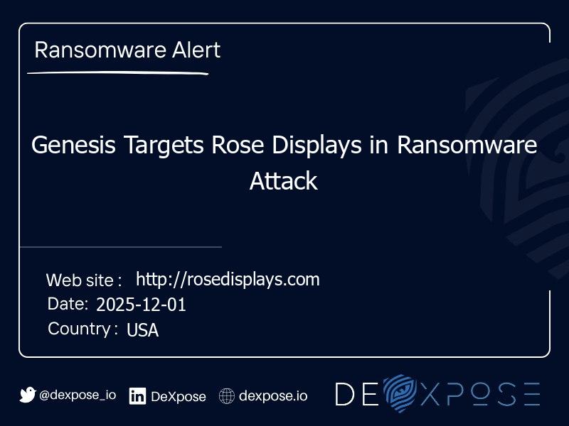 Genesis Targets Rose Displays in Ransomware Attack