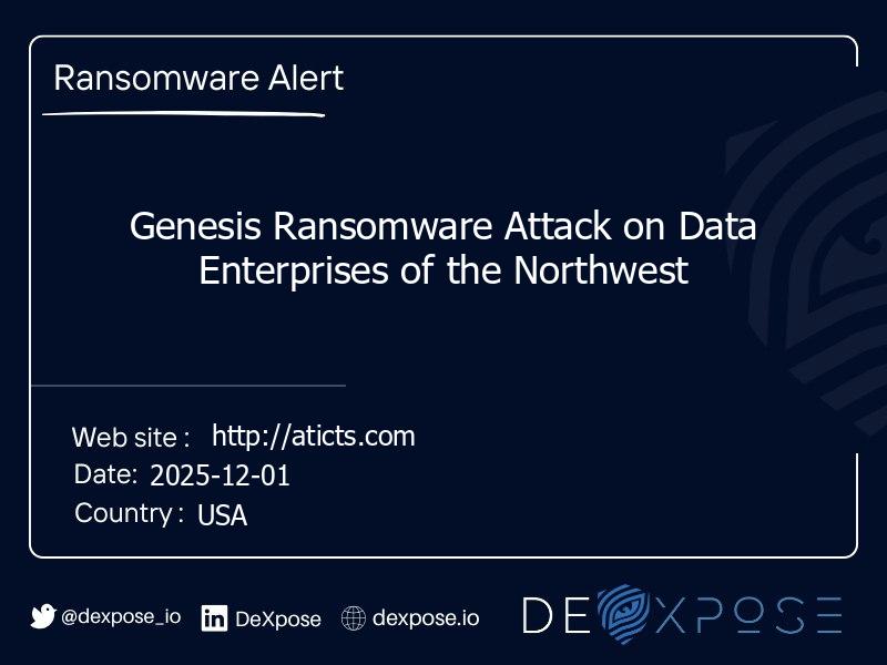 Genesis Ransomware Attack on Data Enterprises of the Northwest