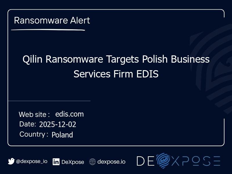 Qilin Ransomware Targets Polish Business Services Firm EDIS