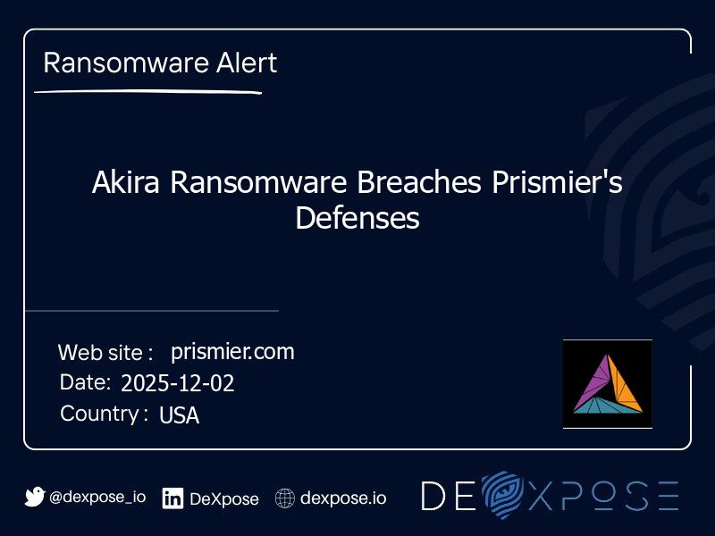 Akira Ransomware Breaches Prismier's Defenses