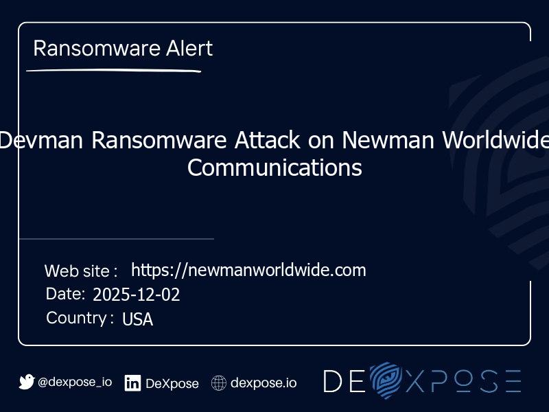 Devman Ransomware Attack on Newman Worldwide Communications