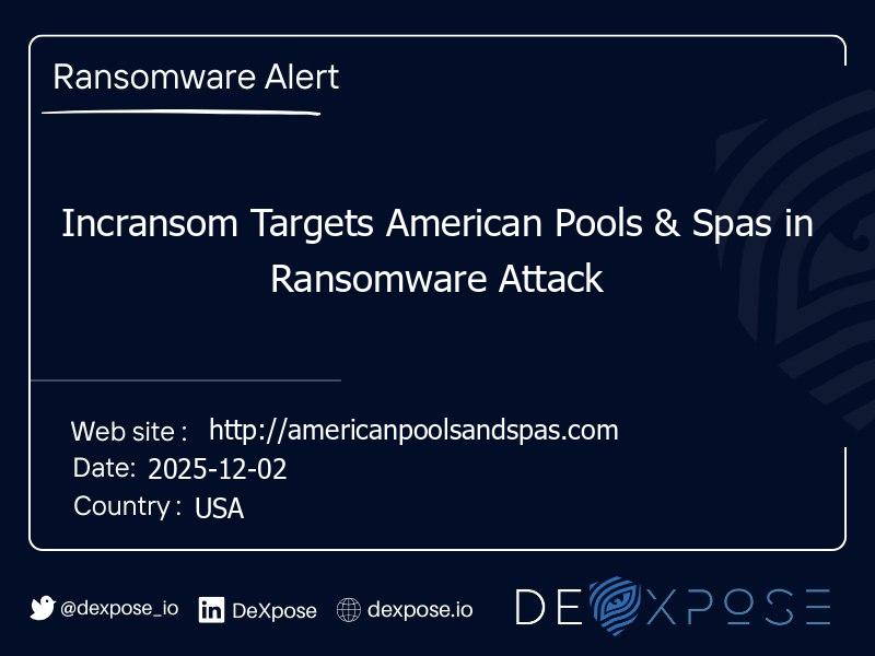 Incransom Targets American Pools & Spas in Ransomware Attack