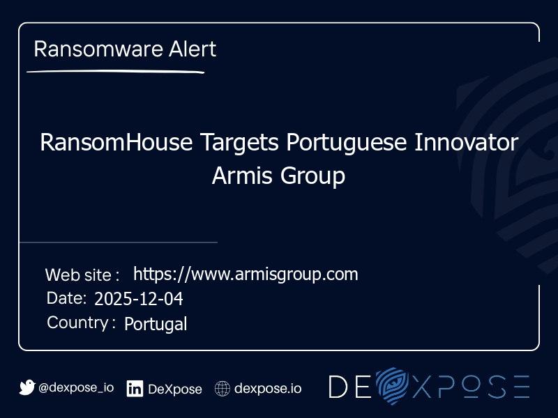 RansomHouse Targets Portuguese Innovator Armis Group