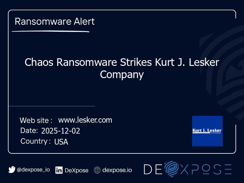 Chaos Ransomware Strikes Kurt J. Lesker Company