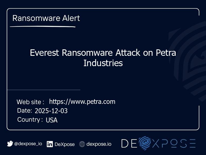 Everest Ransomware Attack on Petra Industries