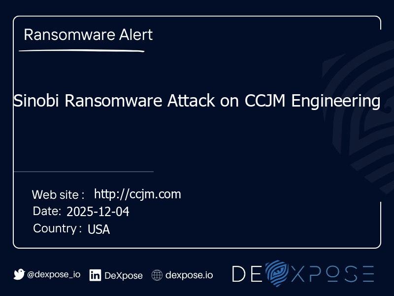 Sinobi Ransomware Attack on CCJM Engineering
