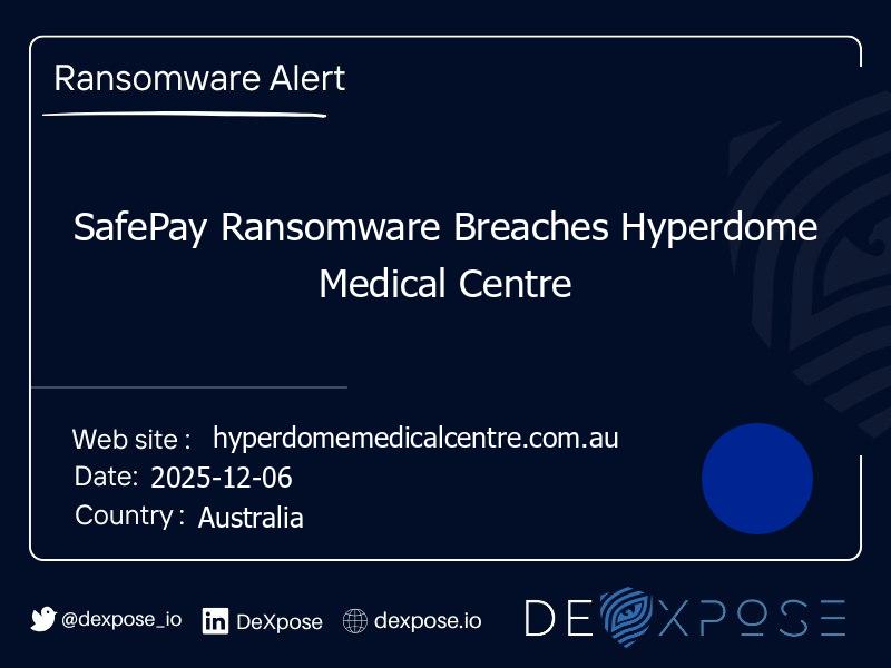 SafePay Ransomware Breaches Hyperdome Medical Centre