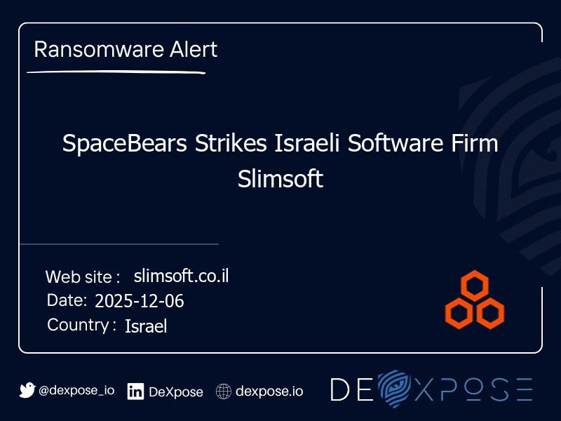 SpaceBears Strikes Israeli Software Firm Slimsoft