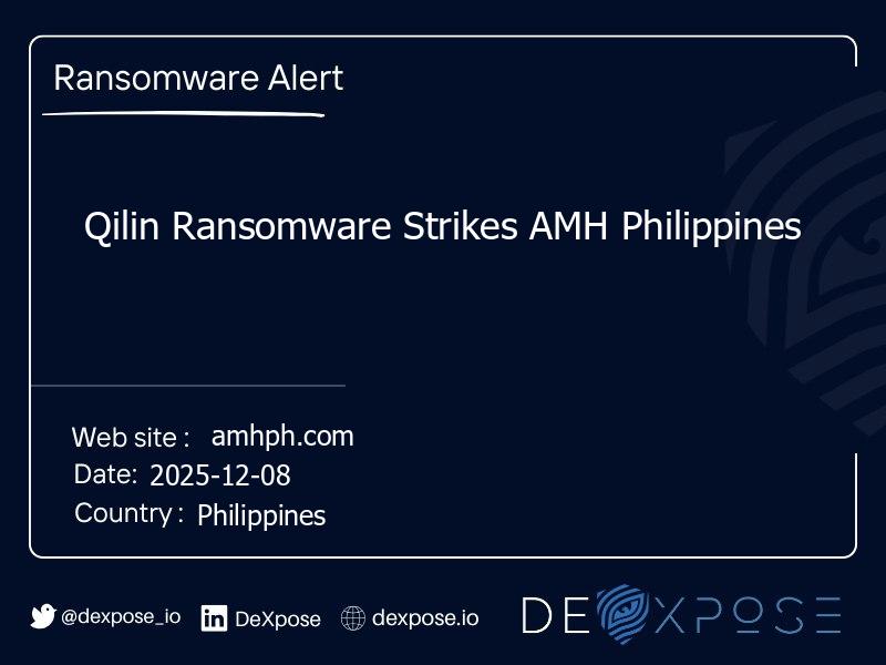 Qilin Ransomware Strikes AMH Philippines