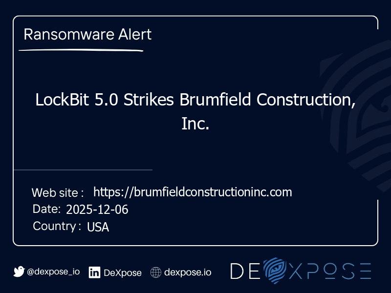 LockBit 5.0 Strikes Brumfield Construction, Inc.