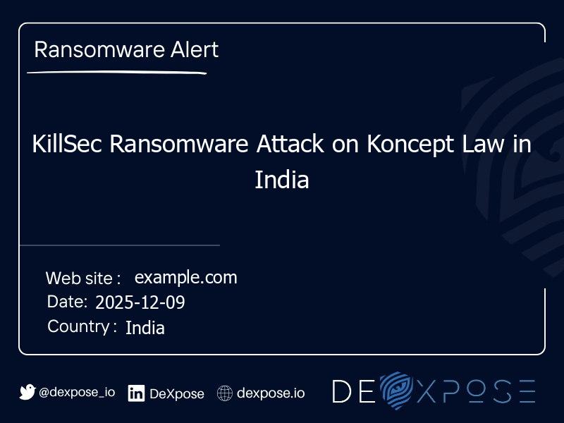KillSec Ransomware Attack on Koncept Law in India