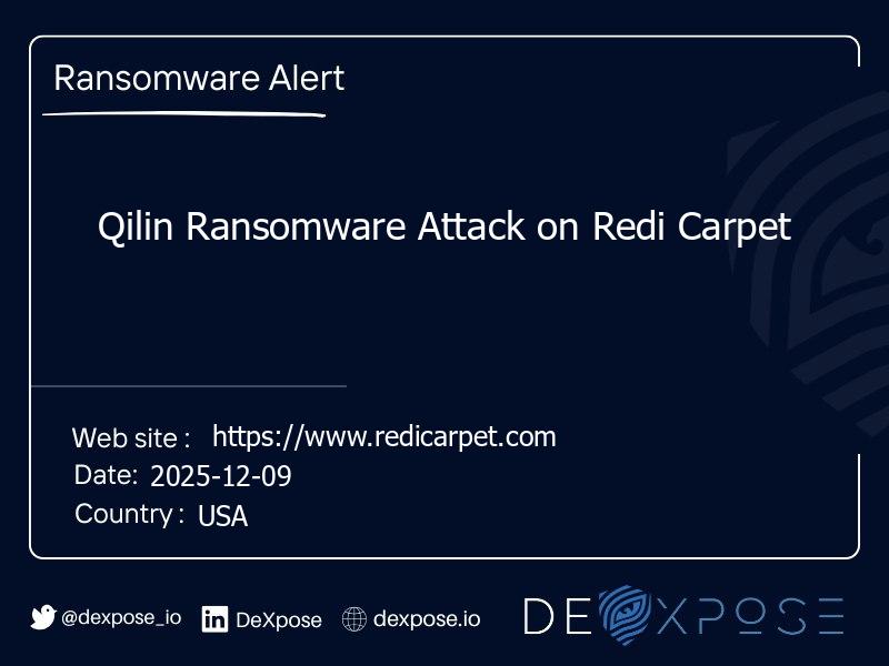 Qilin Ransomware Attack on Redi Carpet