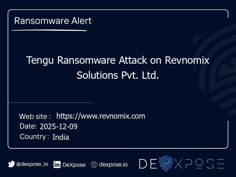 Tengu Ransomware Attack on Revnomix Solutions Pvt. Ltd.