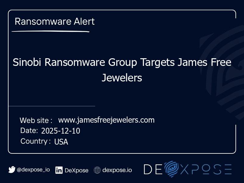 Sinobi Ransomware Group Targets James Free Jewelers