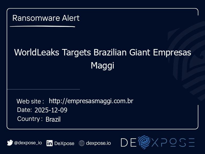 WorldLeaks Targets Brazilian Giant Empresas Maggi