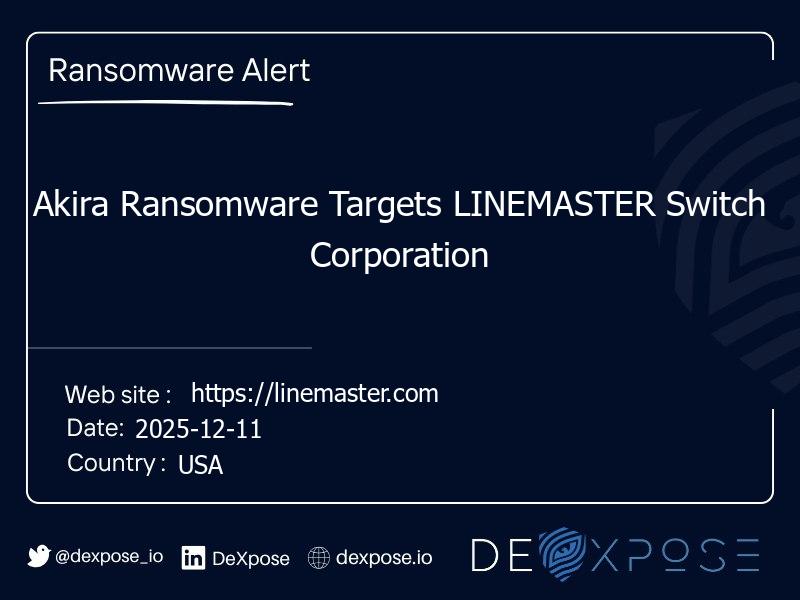 Akira Ransomware Targets LINEMASTER Switch Corporation
