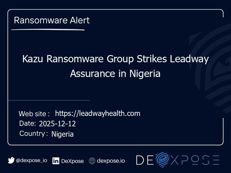 Kazu Ransomware Group Strikes Leadway Assurance in Nigeria
